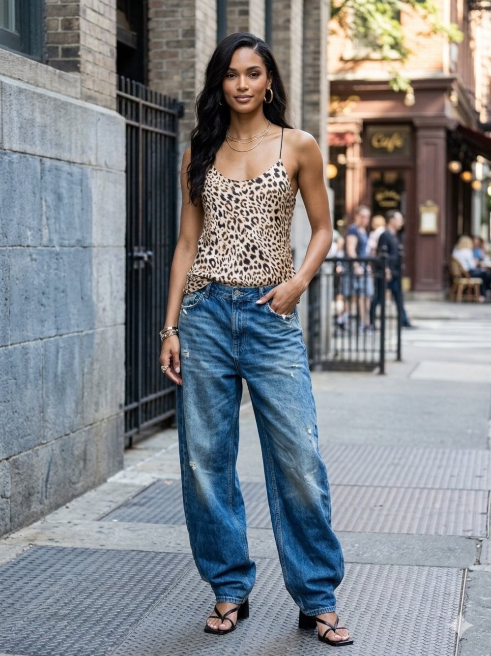 Vintage Victoria's Secret Satin Leopard Print Bias Cut Y2K Mobwife Cami Top XS